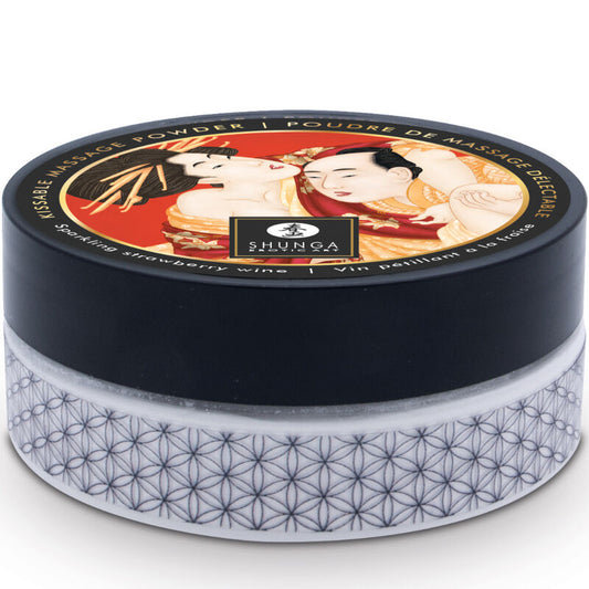 SHUNGA - KIT DE POUDRE DE MASSAGE COMESTIBLE À LA FRAISE - 7eme ciel
