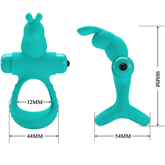 PRETTY LOVE - ANNEAU VIBRATEUR LAPIN VERT FIGGY - 7eme ciel