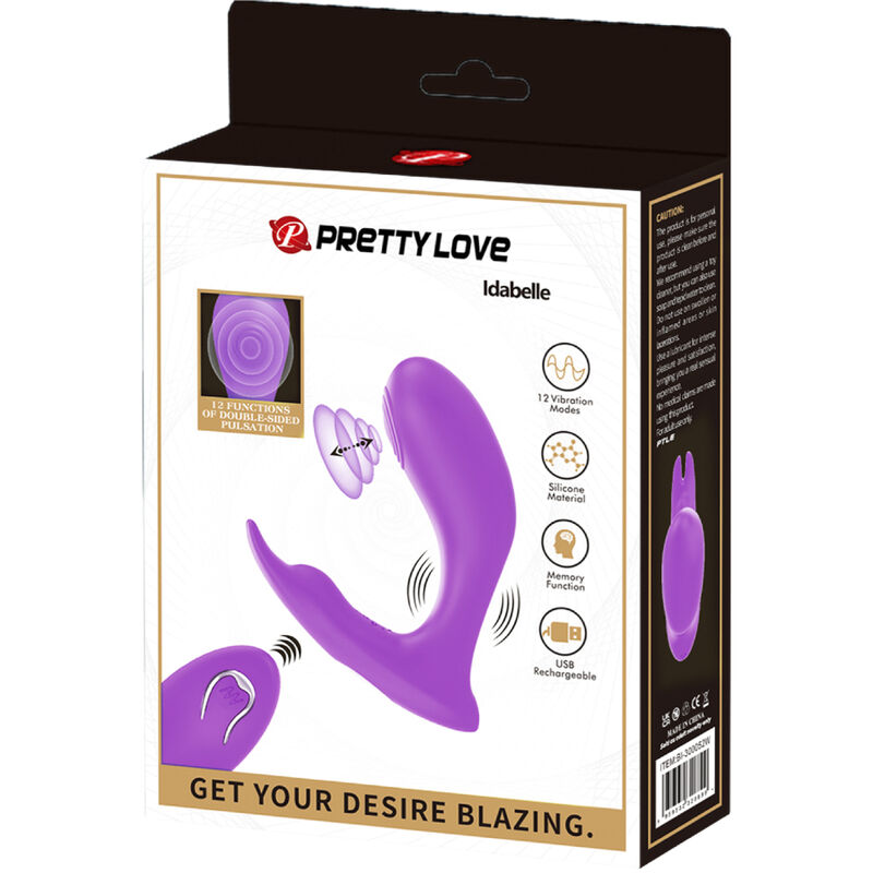 PRETTY LOVE - TÉLÉCOMMANDE À VIBRATION ET PULSATION IDABELLE VIOLET - 7eme ciel
