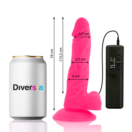 DIVERSIA - DILDO VIBRANT FLEXIBLE ROSE 18 CM -O- 4 CM - 7eme ciel