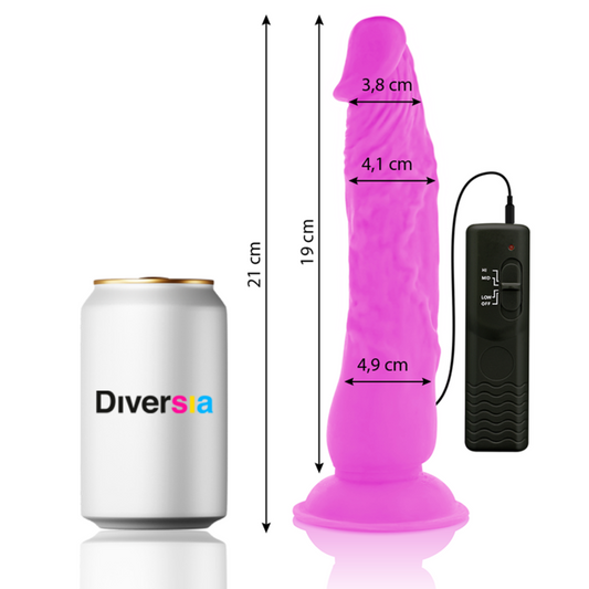 DIVERSIA - DILDO VIBRANT FLEXIBLE VIOLET 21 CM -O- 4.9 CM - 7eme ciel