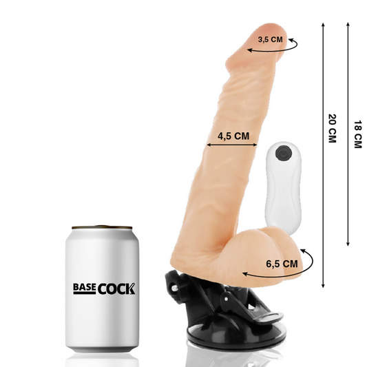 BASECOCK - VIBRATEUR ARTICULABLE TÉLÉCOMMANDE NATUREL 20 CM -O- 4.5 CM - 7eme ciel