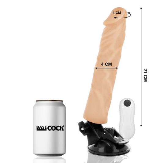 BASECOCK - VIBRATEUR RÉALISTE TÉLÉCOMMANDE NATUREL 21 CM -O- 4 CM - 7eme ciel