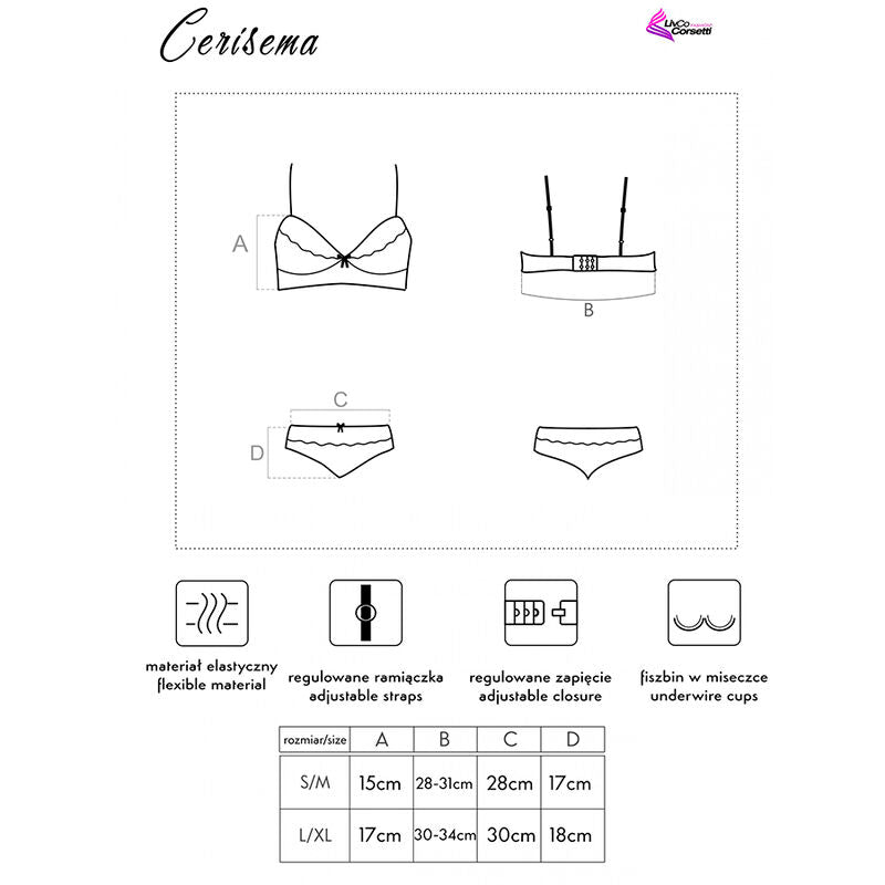 LIVCO CORSETTI FASHION - CERISEMA LC 21005 SOUTIEN-GORGE + CULOTTE CORAIL S/M - 7eme ciel