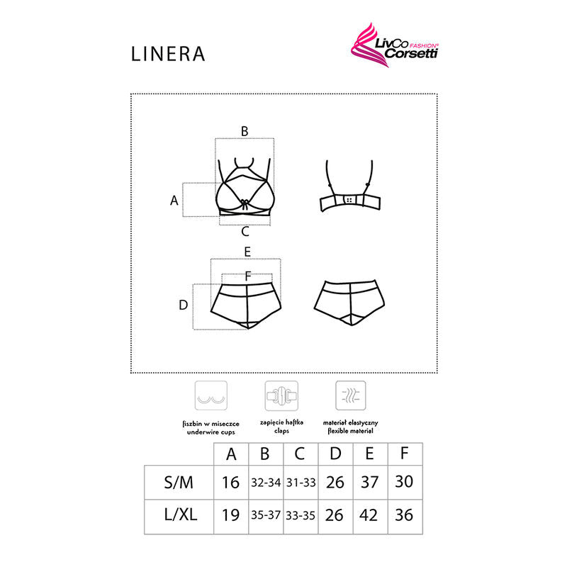 LIVCO CORSETTI FASHION - LINERA FOR THE SENSES COLLECTION SOUTIEN-GORGE + CULOTTE NOIR - 7eme ciel