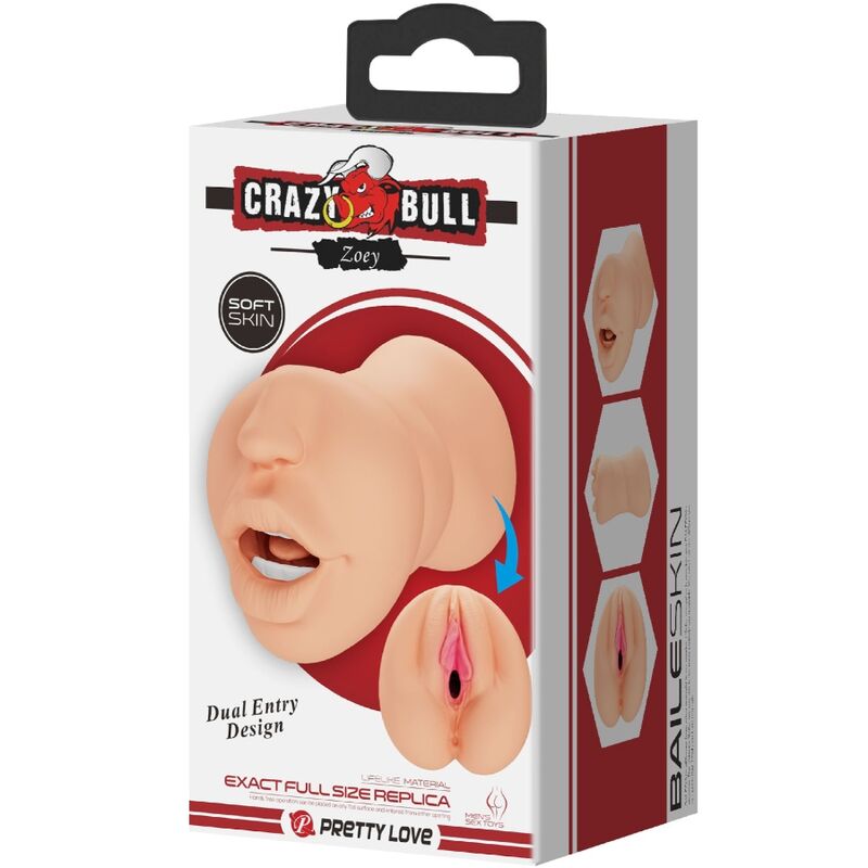 CRAZY BULL - MASTUBADOR EN FORME DE VAGIN ZOEY DOUBLE ENTRÉE - 7eme ciel