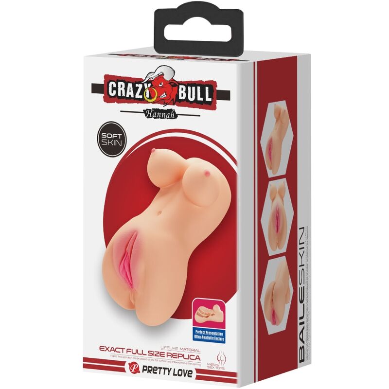 CRAZY BULL - VIBRATEUR VAGIN ET ANUS RÉALISTE HANNAH - 7eme ciel