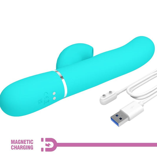 PRETTY LOVE - PERLITA VIBRATEUR MULTIFONCTION 3 EN 1 POINT G VERT AQUA - 7eme ciel