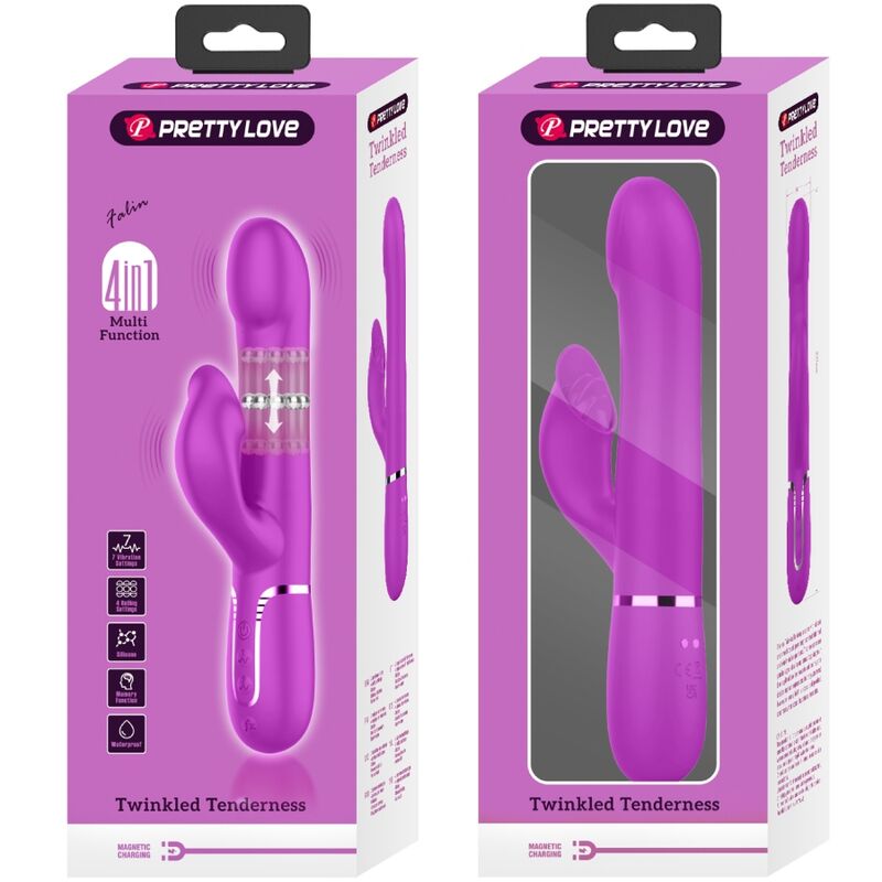 PRETTY LOVE - VIBRATEUR RABBIT PERLES VIOLET - 7eme ciel