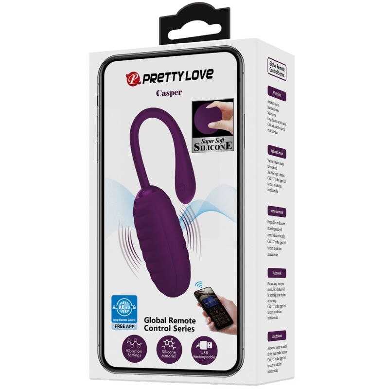 PRETTY LOVE - OEUF VIBRANT RECHARGEABLE CASPER VIOLET - 7eme ciel