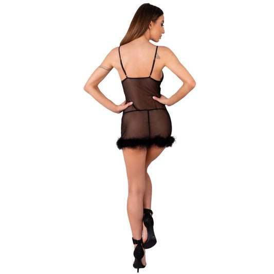 LIVCO CORSETTI FASHION - ENSEMBLE ZERUNAM BABYDOLL + STRING NOIR - 7eme ciel