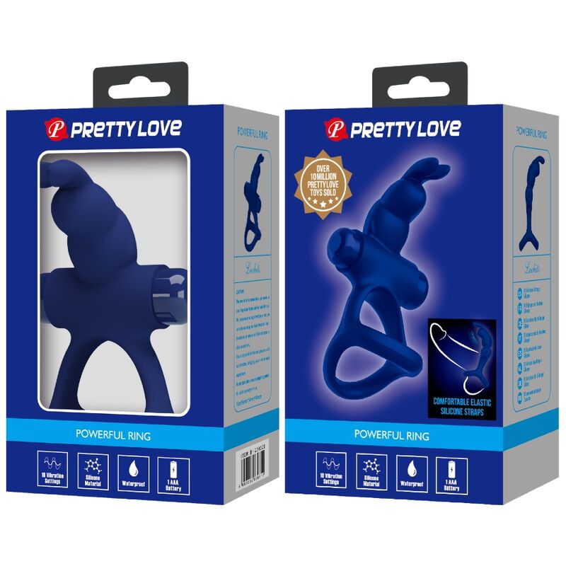 PRETTY LOVE - LUCHITO DOUBLE ANNEAU VIBRANT LAPIN BLEU - 7eme ciel