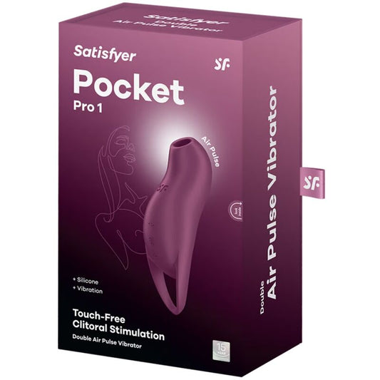 SATISFYER - POCKET PRO 1 STIMULATEUR DE CLITORIS GRENAT - 7eme ciel
