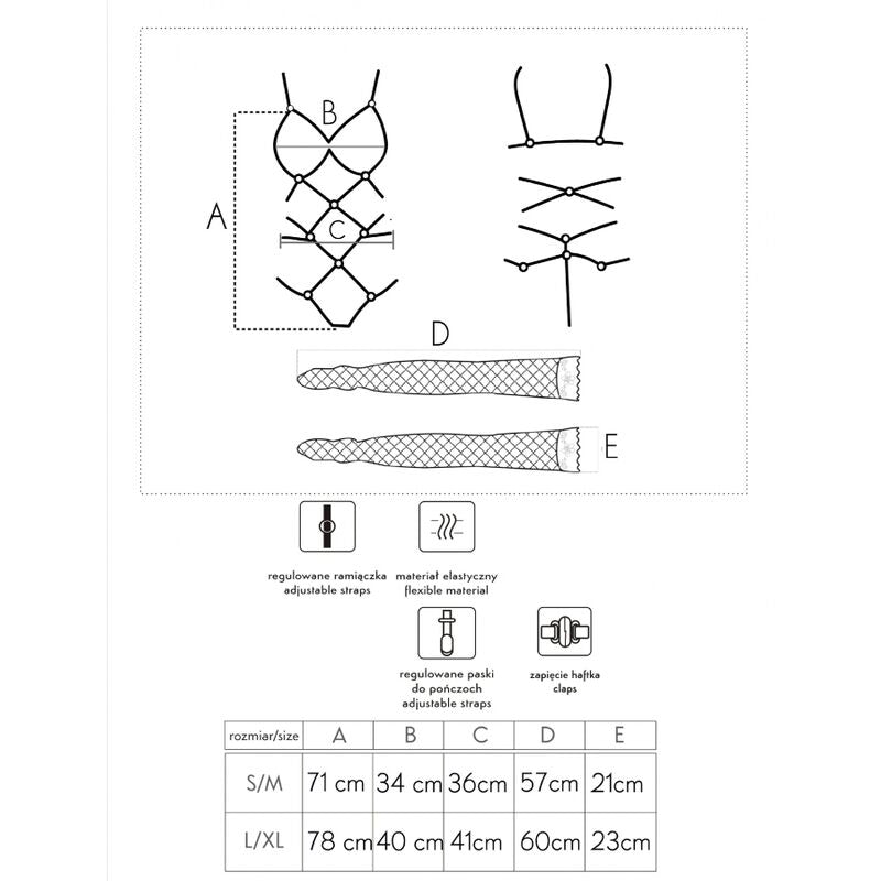 LIVCO CORSETTI FASHION - THIARA LC 20213 ENSEMBLE CORPS + BAS NOIR S/M - 7eme ciel