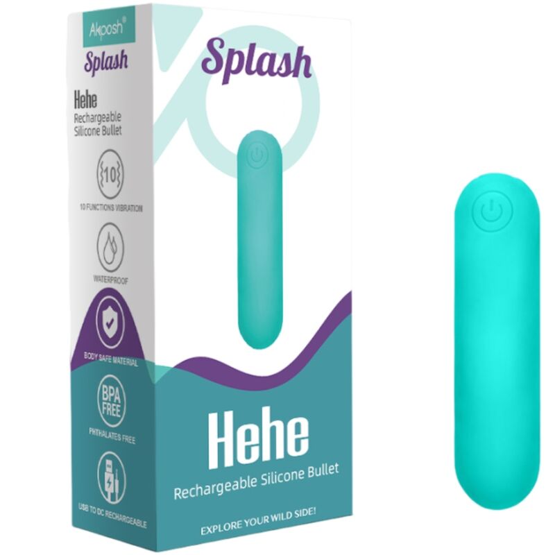 ARMONY - SPLASH HEHE VIBRATEUR BULLET SILICONE 10 VIBRATIONS 65 X 15 CM VERT - 7eme ciel