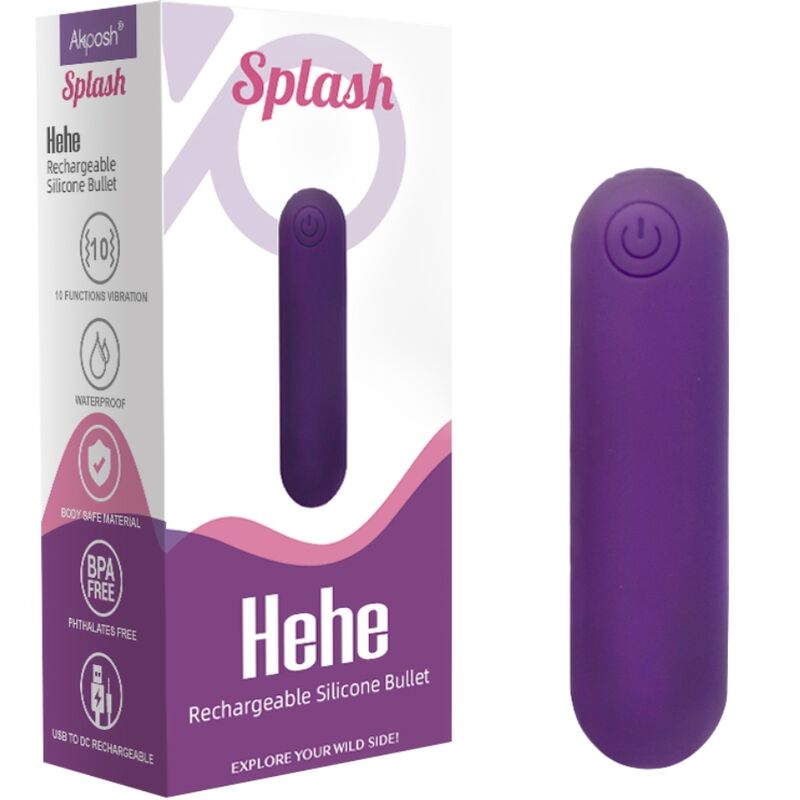 ARMONY - SPLASH HEHE VIBRATEUR BULLET SILICONE 10 VIBRATIONS 65 X 15 CM VIOLET - 7eme ciel