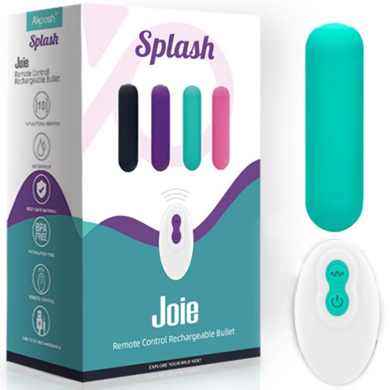 ARMONY - SPLASH JOIE VIBRATEUR BULLET TÉLÉCOMMANDE EN SILICONE 10 VIBRATIONS 75 X 19 CM VERT - 7eme ciel