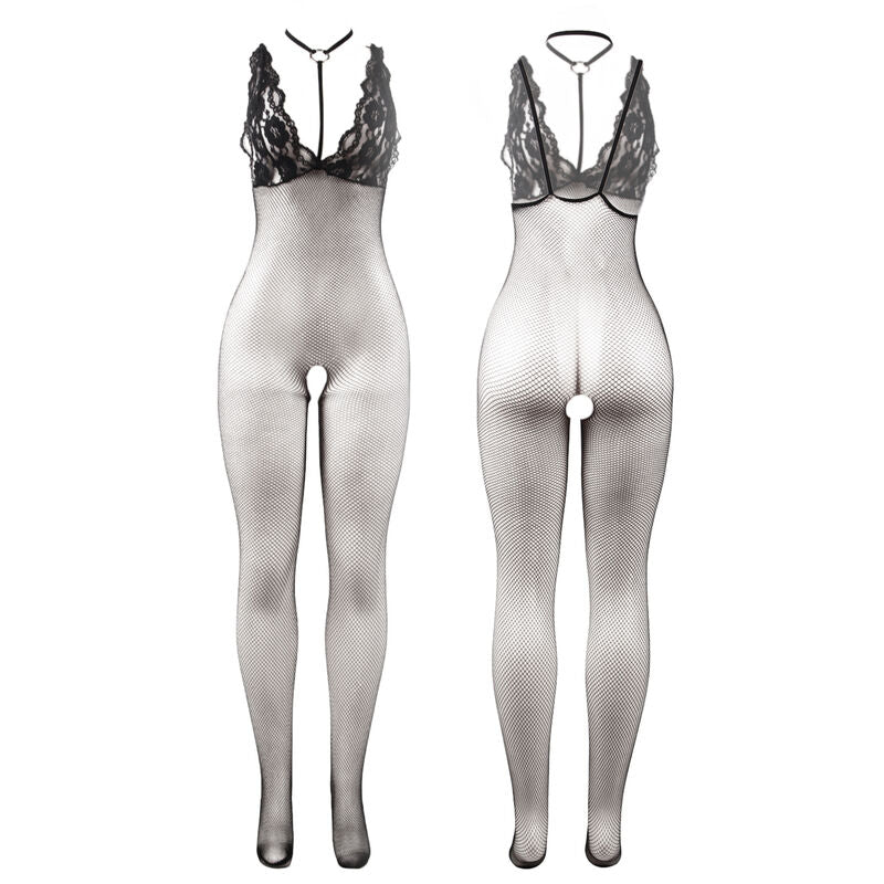 SUBBLIME - 951993 BODYSTOCKING RÉSILLE TRANSPARENTE NOIRE SANS FOURRURE TAILLE UNIQUE - 7eme ciel