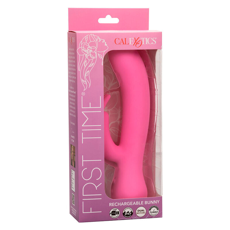 CALEXOTICS - FIRST TIME VIBRATEUR LAPIN RECHARGEABLE ROSE - 7eme ciel