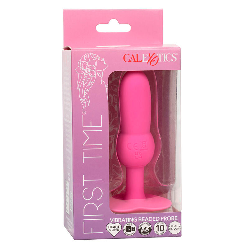 CALEXOTICS - FIRST TIME SONDE ANAL PLUG PERLÉE 10 VIBRATIONS ROSE - 7eme ciel