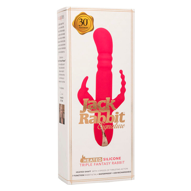 CALEXOTICS - JACK FANTASY TRIPLE VIBRATEUR CHAUFFANT LAPIN ROSE - 7eme ciel