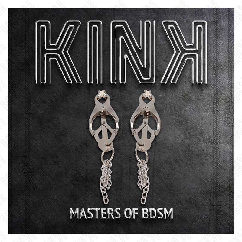 KINK - PINCES À METELLES TRÈFLE JAPONAIS AVEC PETITES CHAÎNES ARGENT - 7eme ciel