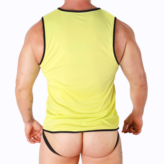 MACHO - T-SHIRT JAUNE S/M - 7eme ciel