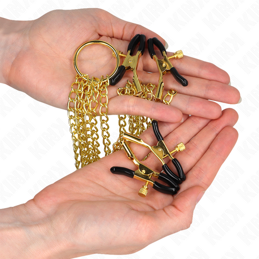 KINK - 4 PINCES À TAMELON ET CLITO RÉGLABLES OR - 7eme ciel