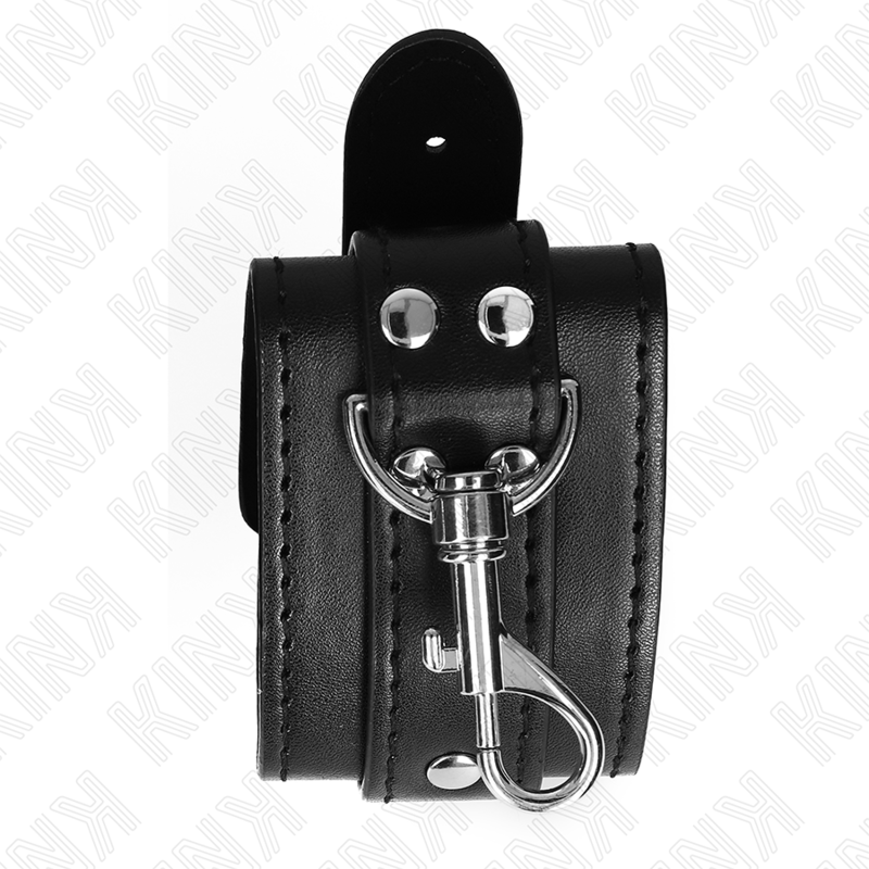 KINK - APPAREILS-POIGNETS VERROUILLABLES DUNGEON NOIR AJUSTABLES 21-28 CM X 5,5 CM - 7eme ciel