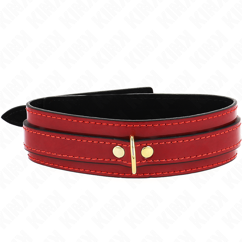 KINK - COLLIER AJUSTABLE ROUGE VIN AVEC DÉTAILS DORÉS 29-42,5 CM X 4 CM - 7eme ciel