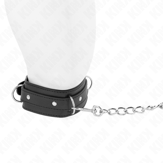 KINK - COLLIER AVEC LAISSE 65 CM 3 ANNEAUX MODÈLE 1 RÉGLABLE 38-49 CM X 5 CM - 7eme ciel