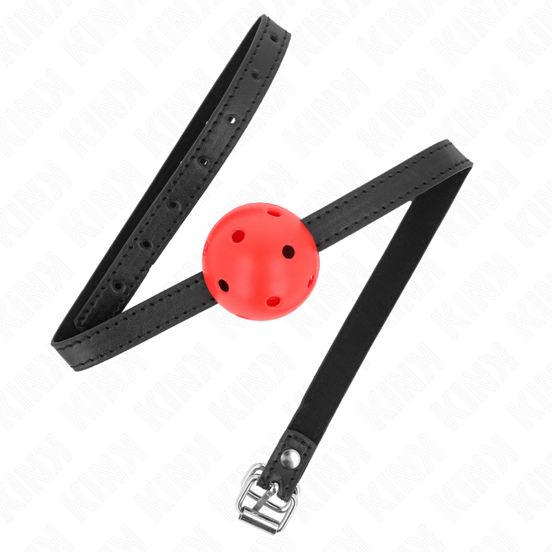 KINK - BÂILLON À BOULE SIMPLICITÉ ROUGE RESPIRANT 4,5 CM 62 x 1,5 CM - 7eme ciel