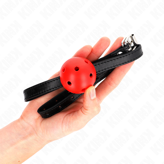 KINK - BÂILLON À BOULE SIMPLICITÉ ROUGE RESPIRANT 4,5 CM 62 x 1,5 CM - 7eme ciel