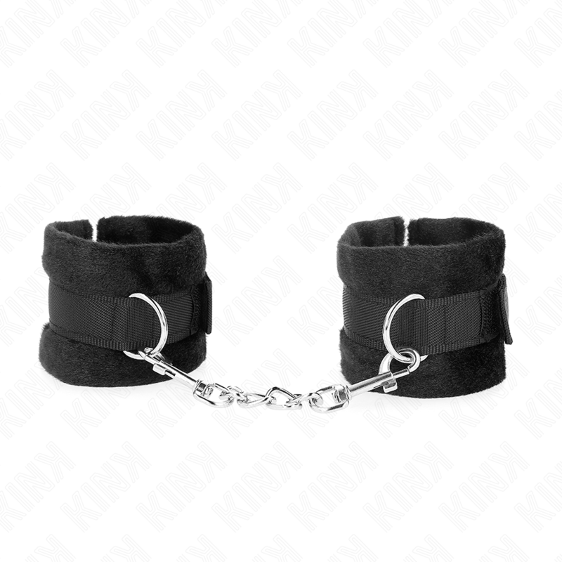 KINK - MANCHETTES DÉBUTANT EN FOURRURE NOIR 30 X 7 CM - 7eme ciel