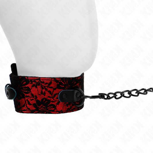 KINK - COLLIER DENTELLE AVEC CEINTURE AVEC CEINTURE EN CUIR VRAI 105 CM / 44 X 5,5 CM - 7eme ciel