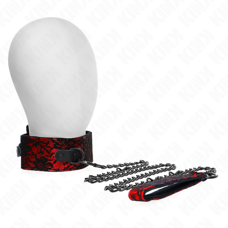 KINK - COLLIER DENTELLE AVEC CEINTURE AVEC CEINTURE EN CUIR VRAI 105 CM / 44 X 5,5 CM - 7eme ciel