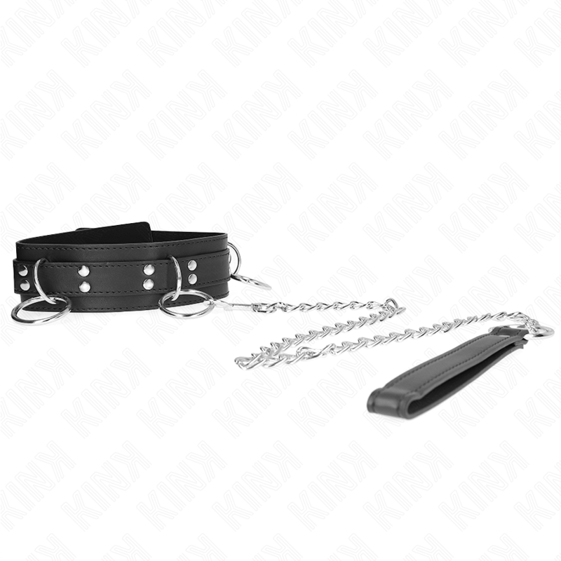 KINK - COLLIER ESCLAVAGE 3 ANNEAUX AVEC SANGLE 80 CM 53 X 5 CM - 7eme ciel