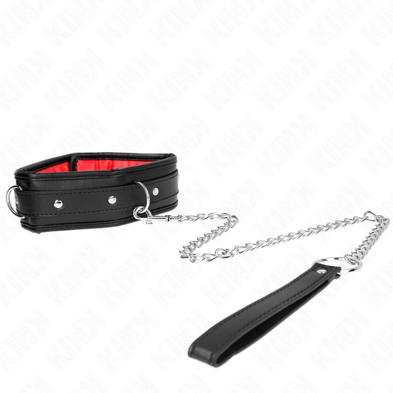 KINK - COLLIER AVEC BRACELET IMITATION CUIR ÉPONGE MODÈLE 3 RÉGLABLE 37-54 CM X 3 CM - 7eme ciel