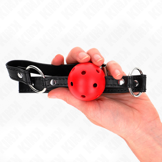KINK - BOULE CREUSE DURE ROUGE 4,5 CM GAG MODELE 1 63,5 X 2 CM - 7eme ciel