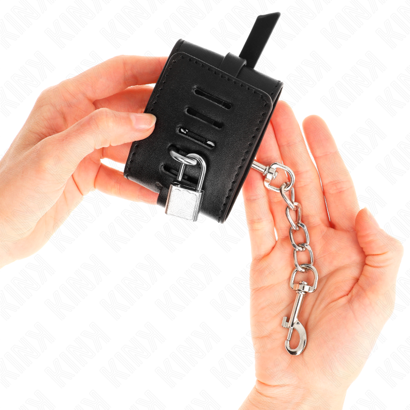 KINK - APPUI-POIGNETS VERROUILLABLES DELUXE NOIR AJUSTABLE 14,5-21 CM X 6 CM - 7eme ciel