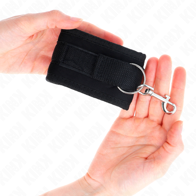 KINK - APPAREILS-POIGNETS À CROCHET ET BOUCLE EN NYLON NOIR MODÈLE 2 RÉGLABLE 18-35 CM X 6 CM - 7eme ciel