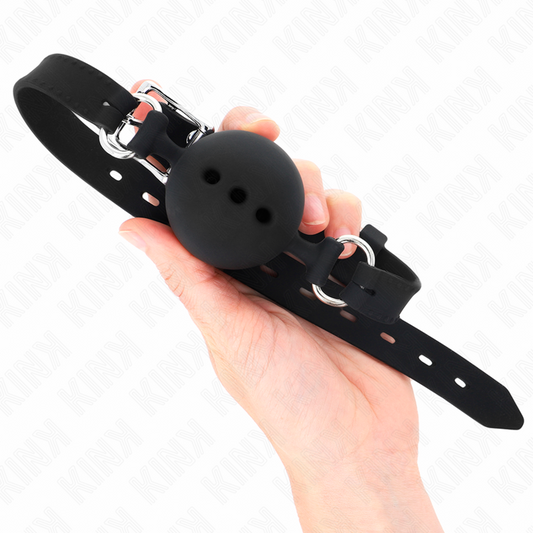 KINK - BÂTON ENTIEREMENT SILICONE 55 x 2 CM AVEC BOULE 4,5 CM TAILLE M NOIR AJUSTABLE 35-51 CM - 7eme ciel