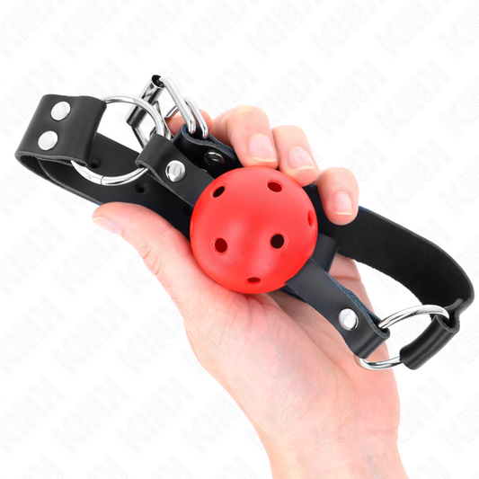 KINK - BALLE RESPIRANTE 4 CM BAG AVEC DOUBLE RIVET ROUGE 62,5 x 2,5 CM AJUSTABLE 42-58 CM - 7eme ciel