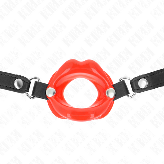 KINK - BÂTON LIP 8 CM AVEC SANGLE EN CUIR ROUGE 63 x 2 CM AJUSTABLE 39-58 CM - 7eme ciel