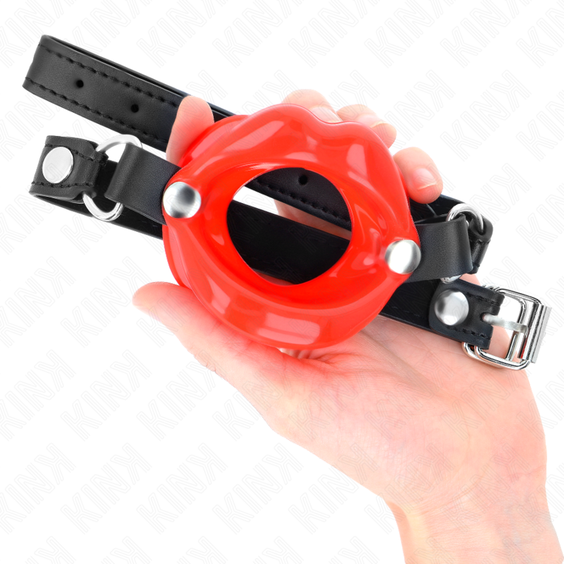 KINK - BÂTON LIP 8 CM AVEC SANGLE EN CUIR ROUGE 63 x 2 CM AJUSTABLE 39-58 CM - 7eme ciel