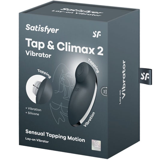 SATISFYER - TAP & CLIMAX 2 VIBRATEUR & STIMULATEUR GRIS - 7eme ciel