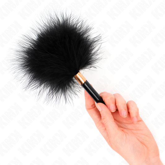 KINK - PLUMES CHACOULES EN MÉTAL DORÉ NOIR 18 CM - 7eme ciel