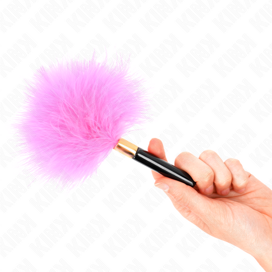 KINK - PLUMES TICKLE EN MÉTAL DORÉ FUCHSIA 18 CM - 7eme ciel