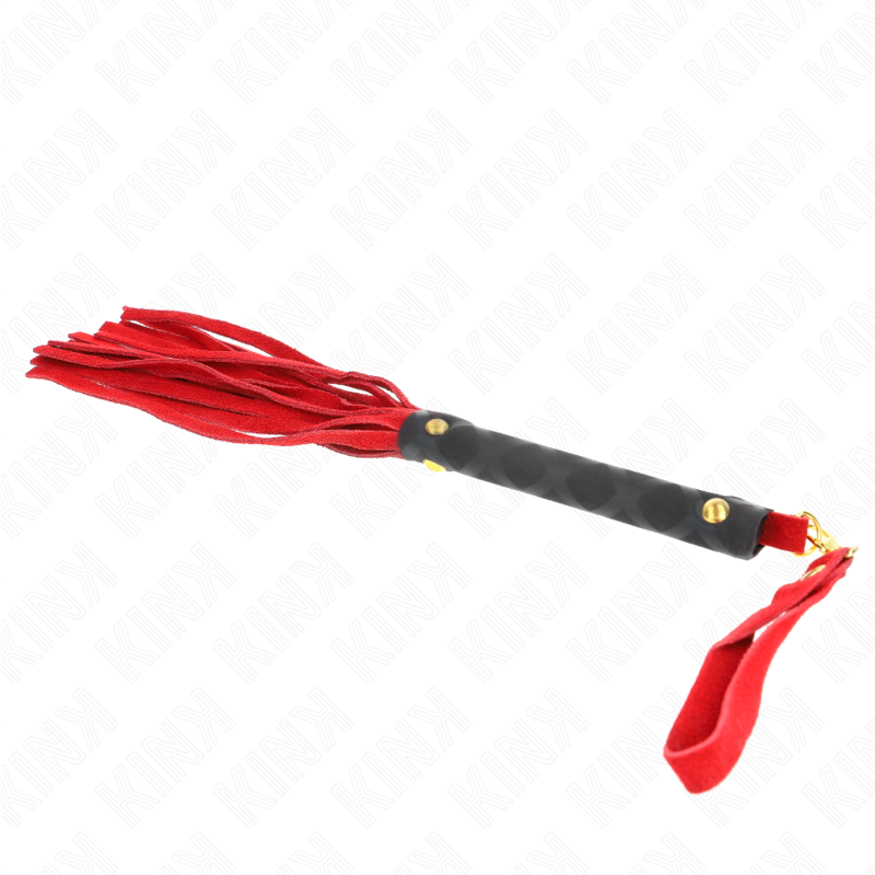 KINK - MINI FOUET DAIM ROUGE 30 CM - 7eme ciel