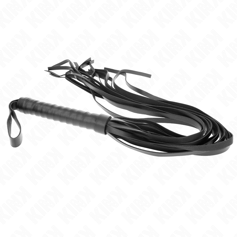 KINK - FOUET NOIR MANCHE COURT LONG QUEUE 70 CM - 7eme ciel